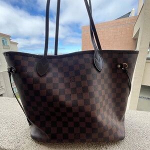 Checkered Brown Tote Bag